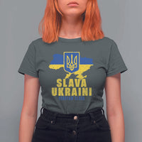 Slava Ukraini Heroyam Slava T Shirt For Women Vintage Ukrainian Flag