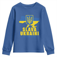 Slava Ukraini Heroyam Slava Youth Sweatshirt Vintage Ukrainian Flag