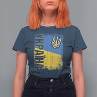 Ukraine Pride Ykpaiha T Shirt For Women Vintage Ukrainian Flag