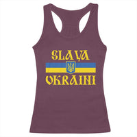 Ukraine Pride Slava Ukraini Racerback Tank Top Vintage Ukrainian Flag