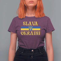 Ukraine Pride Slava Ukraini T Shirt For Women Vintage Ukrainian Flag