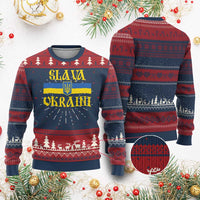 Ukraine Pride Slava Ukraini Knitted Sweatshirt Vintage Ukrainian Flag - Wonder Print Shop