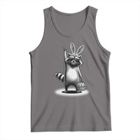 Retro Easter Raccoon Bunny Rock Hand Trash Panda Tank Top