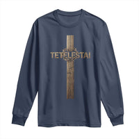 Christian Easter Resurrection Day Tetelestai Religious Cross Long Sleeve Shirt