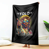 Funny Yolo Lol Jk BRB Christian Easter Throw Blanket Resurrection Jesus