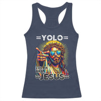 Funny Yolo Lol Jk BRB Christian Easter Racerback Tank Top Resurrection Jesus