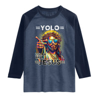 Funny Yolo Lol Jk BRB Christian Easter Raglan Shirt Resurrection Jesus