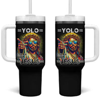 Funny Yolo Lol Jk BRB Christian Easter Tumbler With Handle Resurrection Jesus