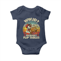 WWJD Probably Flip Tables Baby Onesie Retro Christian Humor