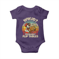 WWJD Probably Flip Tables Baby Onesie Retro Christian Humor