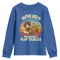 WWJD Probably Flip Tables Youth Sweatshirt Retro Christian Humor