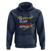 Eat Sleep Softball Repeat Hoodie Funny Softball Player