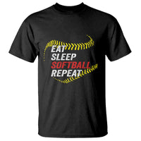 Eat Sleep Softball Repeat T Shirt Funny Softball Player