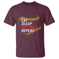Eat Sleep Softball Repeat T Shirt Funny Softball Player