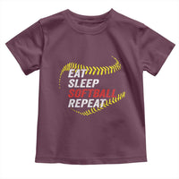 Eat Sleep Softball Repeat Toddler T Shirt Funny Softball Player