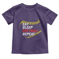 Eat Sleep Softball Repeat Toddler T Shirt Funny Softball Player