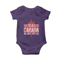 Funny Dear Canada We Hate Him Too Baby Onesie Maple Leaf