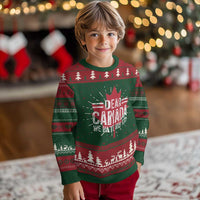 Funny Dear Canada We Hate Him Too Knitted Sweatshirt Maple Leaf - Wonder Print Shop