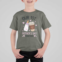 Funny Our First Mother's Day Together T Shirt For Kid Mom And Baby Matching