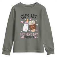 Funny Our First Mother's Day Together Youth Sweatshirt Mom And Baby Matching