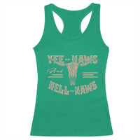 Funny Yee Haws And Hell Naws Racerback Tank Top Western Country Cowboy Longhorn Skull