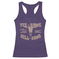 Funny Yee Haws And Hell Naws Racerback Tank Top Western Country Cowboy Longhorn Skull