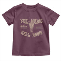 Funny Yee Haws And Hell Naws Toddler T Shirt Western Country Cowboy Longhorn Skull