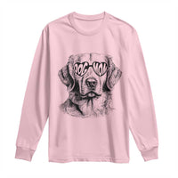 Funny Golden Retirever Dog Mom Long Sleeve Shirt Heart Shaped Sunglasses
