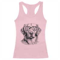 Funny Golden Retirever Dog Mom Racerback Tank Top Heart Shaped Sunglasses