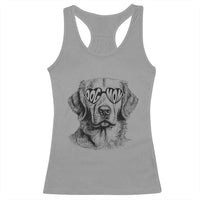 Funny Golden Retirever Dog Mom Racerback Tank Top Heart Shaped Sunglasses