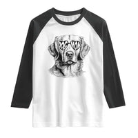 Funny Golden Retirever Dog Mom Raglan Shirt Heart Shaped Sunglasses