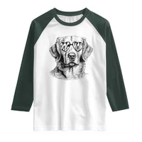 Funny Golden Retirever Dog Mom Raglan Shirt Heart Shaped Sunglasses