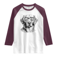 Funny Golden Retirever Dog Mom Raglan Shirt Heart Shaped Sunglasses