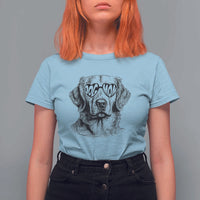 Funny Golden Retirever Dog Mom T Shirt For Women Heart Shaped Sunglasses