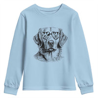 Funny Golden Retirever Dog Mom Youth Sweatshirt Heart Shaped Sunglasses