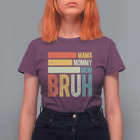 Funny Mama Mommy Mom Bruh T Shirt For Women Mother's Day Vintage Stripes