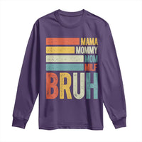 Funny Mama Mommy Mom Milf Bruh Long Sleeve Shirt Mother's Day Vintage Stripes