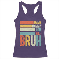 Funny Mama Mommy Mom Milf Bruh Racerback Tank Top Mother's Day Vintage Stripes