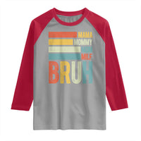 Funny Mama Mommy Mom Milf Bruh Raglan Shirt Mother's Day Vintage Stripes