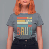 Funny Mama Mommy Mom Milf Bruh T Shirt For Women Mother's Day Vintage Stripes