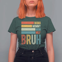 Funny Mama Mommy Mom Milf Bruh T Shirt For Women Mother's Day Vintage Stripes