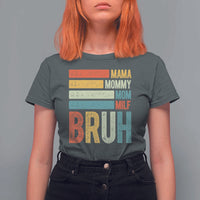 Funny Mama Mommy Mom Milf Bruh T Shirt For Women Mother's Day Vintage Stripes