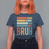 Funny Mama Mommy Mom Milf Bruh T Shirt For Women Mother's Day Vintage Stripes