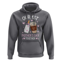 Funny Our First Mother's Day Together Hoodie Mom And Baby Matching Milk Coffee