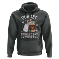 Funny Our First Mother's Day Together Hoodie Mom And Baby Matching Milk Coffee