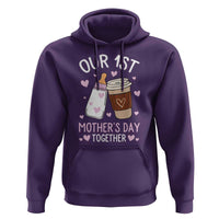 Funny Our First Mother's Day Together Hoodie Mom And Baby Matching Milk Coffee