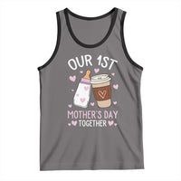 Funny Our First Mother's Day Together Tank Top Mom And Baby Matching Milk Coffee