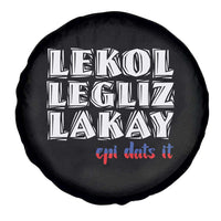 Haitian Pride Spare Tire Cover Haitian Lekol Legliz Lakay Haiti Flag Creole Saying
