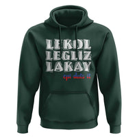 Haitian Pride Hoodie Haitian Lekol Legliz Lakay Haiti Flag Creole Saying