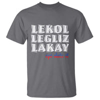 Haitian Pride T Shirt Haitian Lekol Legliz Lakay Haiti Flag Creole Saying